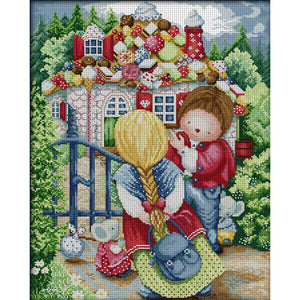 Joy Sunday - Candy House - 41*50CM 14CT 2 Stamped Cross Stitch
