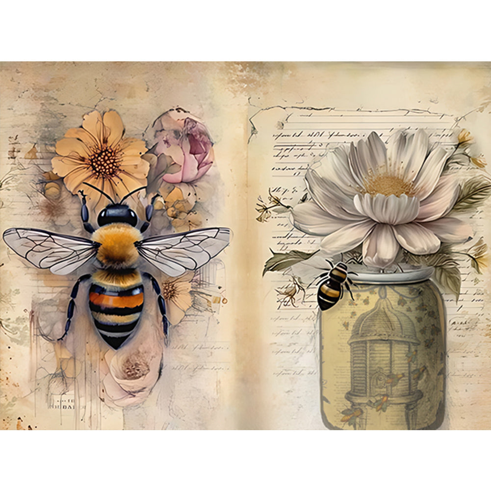 Bee 40*30CM(Canvas) Full Round Drill Diamond Painting