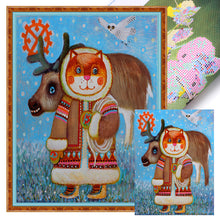 Load image into Gallery viewer, Huancan - Animals In The Snow - 40*55CM 11CT 3 Stamped Cross Stitch

