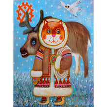 Load image into Gallery viewer, Huancan - Animals In The Snow - 40*55CM 11CT 3 Stamped Cross Stitch
