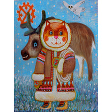 Load image into Gallery viewer, Huancan - Animals In The Snow - 40*55CM 11CT 3 Stamped Cross Stitch
