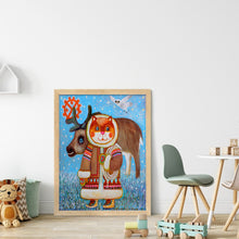Load image into Gallery viewer, Huancan - Animals In The Snow - 40*55CM 11CT 3 Stamped Cross Stitch
