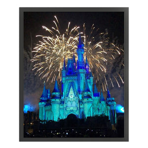 Huancan - Fireworks Show At The Castle - 50*60CM 11CT 3 Stamped Cross Stitch