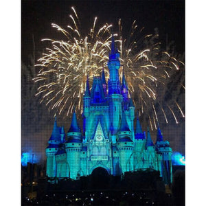 Huancan - Fireworks Show At The Castle - 50*60CM 11CT 3 Stamped Cross Stitch
