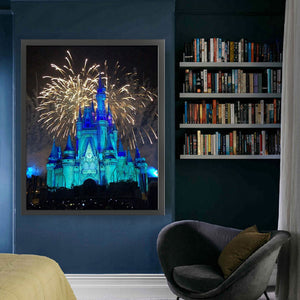 Huancan - Fireworks Show At The Castle - 50*60CM 11CT 3 Stamped Cross Stitch