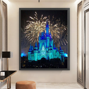 Huancan - Fireworks Show At The Castle - 50*60CM 11CT 3 Stamped Cross Stitch