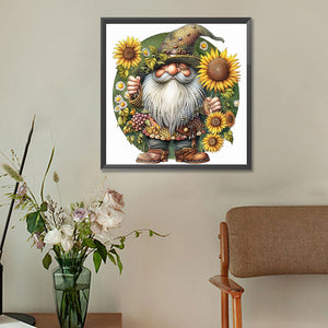 Sunflower Gnome 30*30CM(Canvas) Full Round Drill Diamond Painting