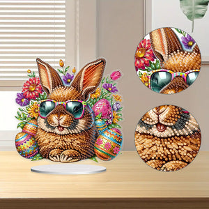 2D Flat Easter Rabbit DIY Desktop Diamond Art Kits Easter Rabbit Egg Home Decor