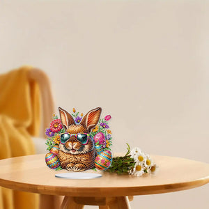 2D Flat Easter Rabbit DIY Desktop Diamond Art Kits Easter Rabbit Egg Home Decor
