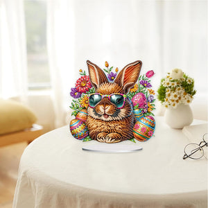 2D Flat Easter Rabbit DIY Desktop Diamond Art Kits Easter Rabbit Egg Home Decor