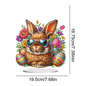 2D Flat Easter Rabbit DIY Desktop Diamond Art Kits Easter Rabbit Egg Home Decor