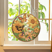 Load image into Gallery viewer, Acrylic Single-Side Diamond Art Hanging Pendant Home Decor (Sunflower Butterfly)

