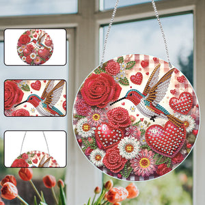 Acrylic Single-Side Diamond Art Hanging Pendant Home Decor (Love Hummingbird)