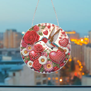 Acrylic Single-Side Diamond Art Hanging Pendant Home Decor (Love Hummingbird)