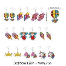 Load image into Gallery viewer, 9Pairs Double Side Candy Unicorn Diamond Painting Earrings Kit for Women Girls
