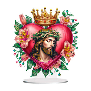 Special Shape Single-Side Desktop Diamond Art Kits Home Decor (Crown Love Jesus)