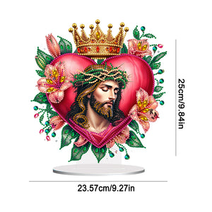 Special Shape Single-Side Desktop Diamond Art Kits Home Decor (Crown Love Jesus)