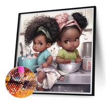 Load image into Gallery viewer, Black Child 40*40CM(Canvas) Full Round Drill Diamond Painting
