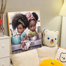Load image into Gallery viewer, Black Child 40*40CM(Canvas) Full Round Drill Diamond Painting
