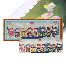 Load image into Gallery viewer, Mona Lisa Brand - Lucky Cat At The Foot Of Mount Fuji - 120*45CM 11CT 3 Stamped Cross Stitch
