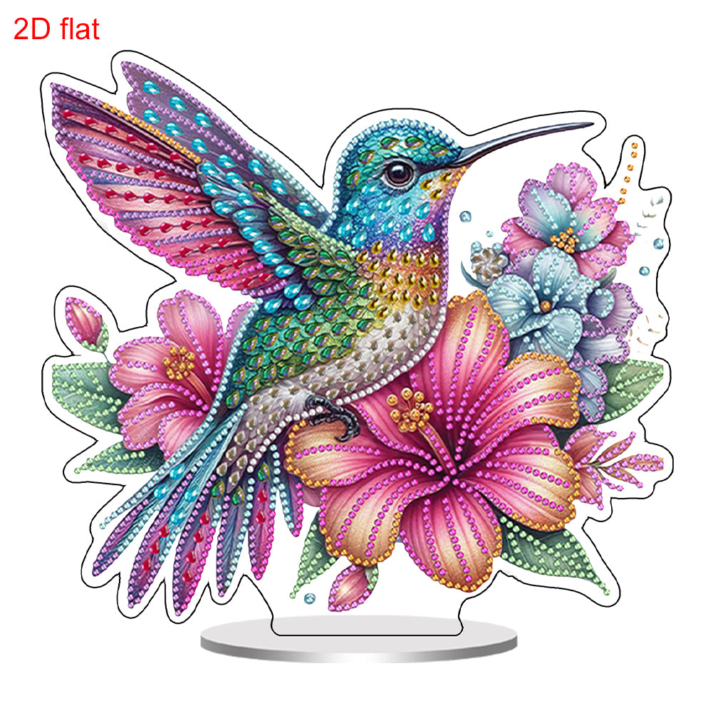 2D Flat Hummingbird DIY 5D DIY Diamond Art Tabletop Decorations for Office Decor