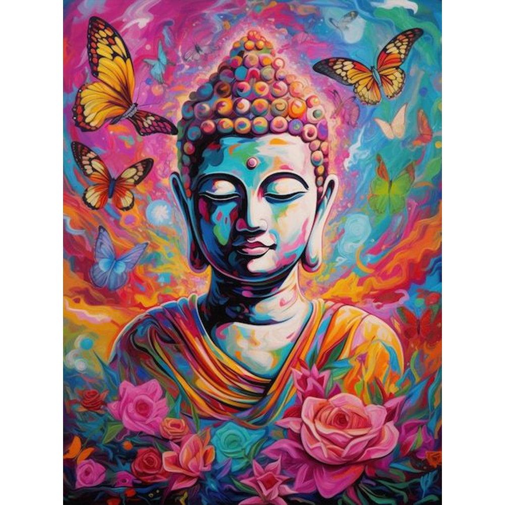 Watercolor Buddha Statue 30*40CM(Canvas) Full Round Drill Diamond Painting