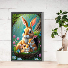 Load image into Gallery viewer, Rabbit Family 30*50CM(Canvas) Full Round Drill Diamond Painting
