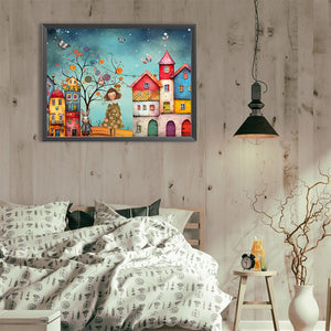 Colorful Street Scene 40*30CM(Canvas) Full Round Drill Diamond Painting
