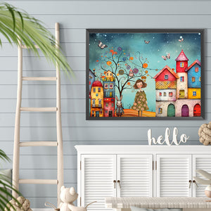 Colorful Street Scene 40*30CM(Canvas) Full Round Drill Diamond Painting