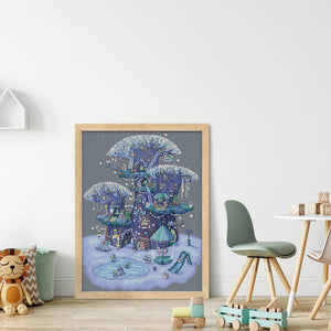 Huancan - Animals In The Treehouse - 40*55CM 14CT 2 Stamped Cross Stitch