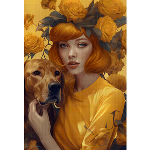 Yishu - Woman In Yellow - 40*60CM 11CT 3 Stamped Cross Stitch