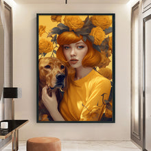 Load image into Gallery viewer, Yishu - Woman In Yellow - 40*60CM 11CT 3 Stamped Cross Stitch
