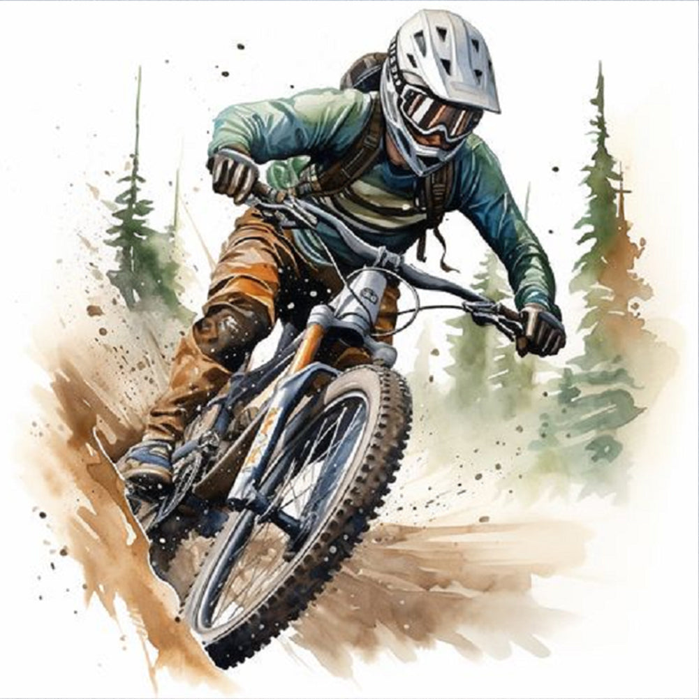 Motorcycle Boy 30*30CM(Canvas) Full Round Drill Diamond Painting