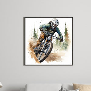 Motorcycle Boy 30*30CM(Canvas) Full Round Drill Diamond Painting
