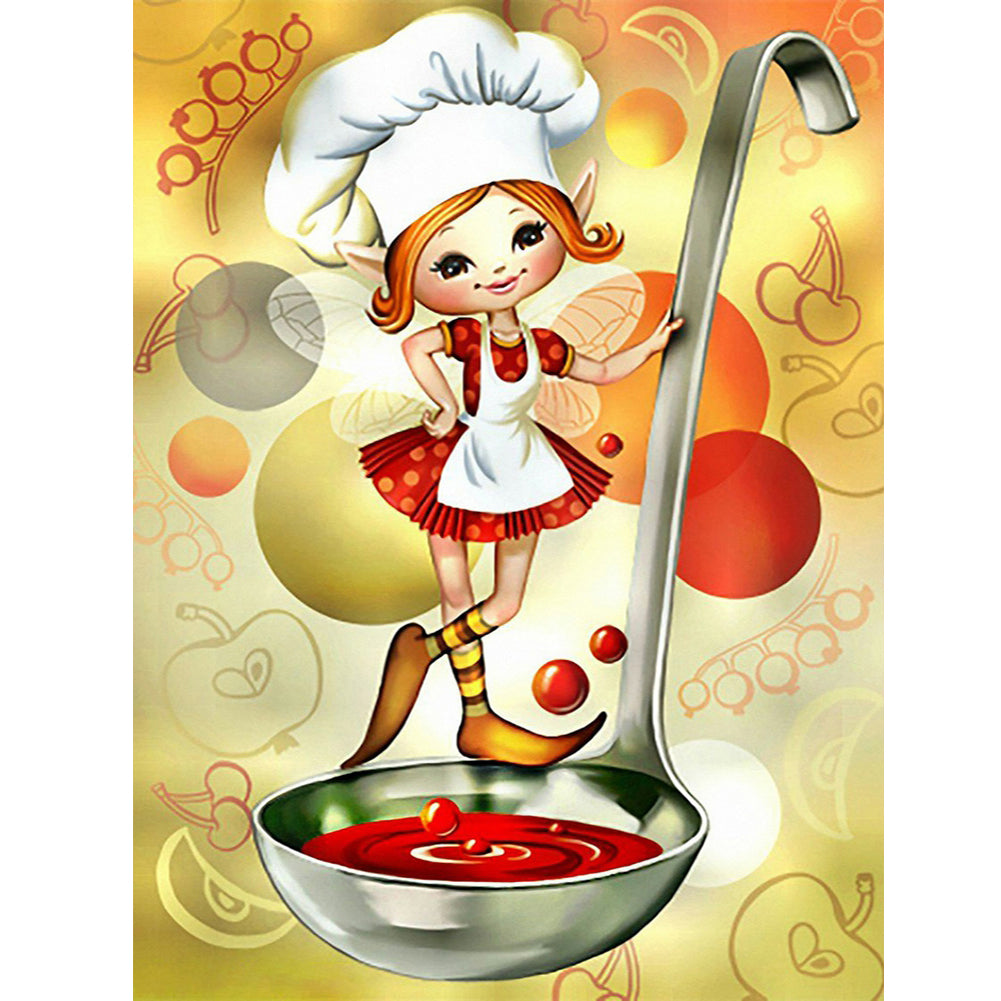Cooking Girl 30*40CM(Canvas) Full Round Drill Diamond Painting