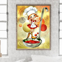 Load image into Gallery viewer, Cooking Girl 30*40CM(Canvas) Full Round Drill Diamond Painting
