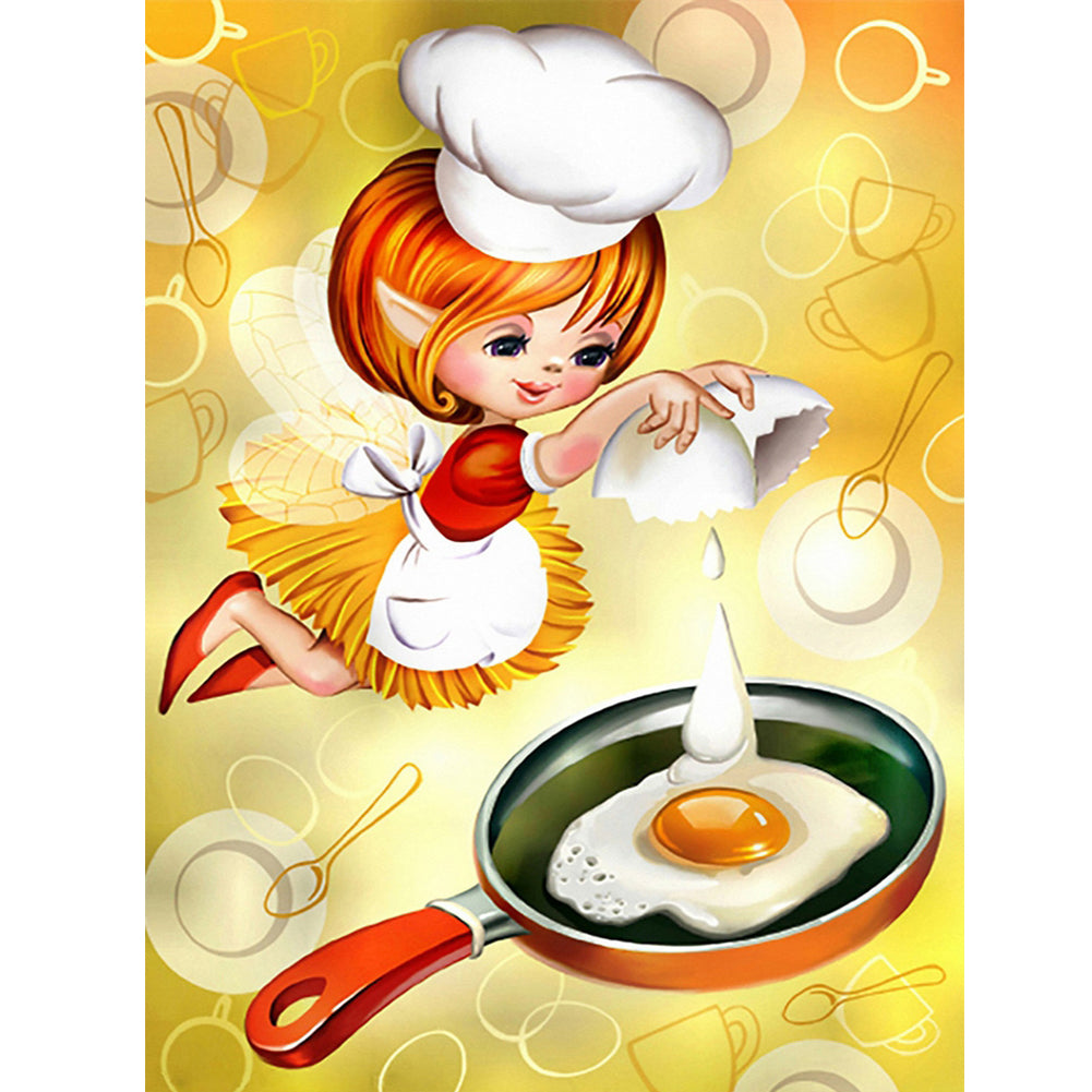 Cooking Girl 30*40CM(Canvas) Full Round Drill Diamond Painting