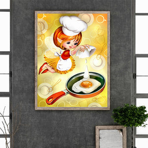 Cooking Girl 30*40CM(Canvas) Full Round Drill Diamond Painting