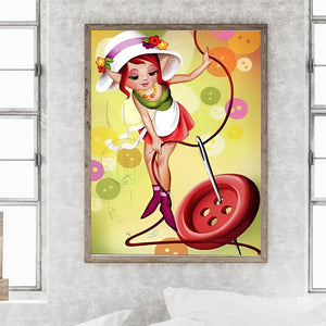Cooking Girl 30*40CM(Canvas) Full Round Drill Diamond Painting