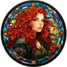 Load image into Gallery viewer, Red-Haired Girl Glass Painting 40*40CM(Picture) Full Round Drill Diamond Painting

