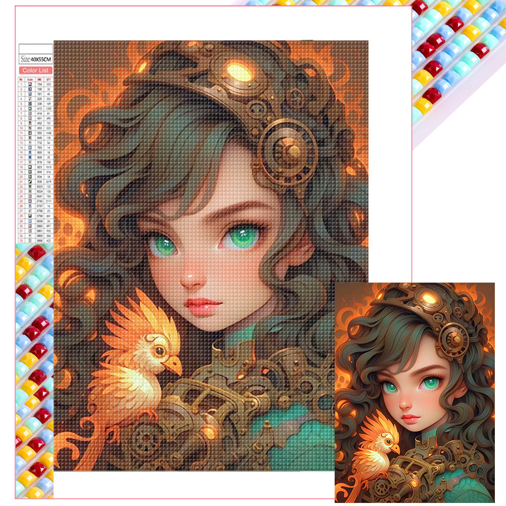 Girl 40*55CM(Picture) Full Square Drill Diamond Painting