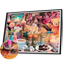 Load image into Gallery viewer, Cozy Kitten 50*40CM(Canvas) Full Round Drill Diamond Painting
