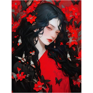 Yishu - Young Girl - 45*60CM 11CT 3 Stamped Cross Stitch
