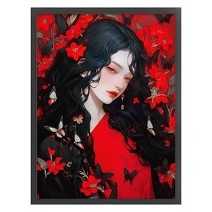 Yishu - Young Girl - 45*60CM 11CT 3 Stamped Cross Stitch