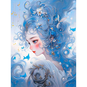 Yishu - Young Girl In The Blue Sky - 45*60CM 11CT 3 Stamped Cross Stitch