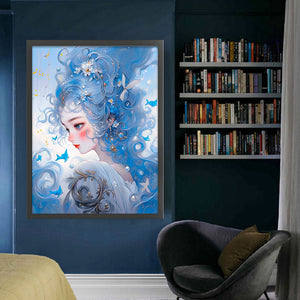 Yishu - Young Girl In The Blue Sky - 45*60CM 11CT 3 Stamped Cross Stitch