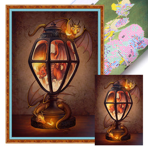 Huancan - Dragon In Candlelight - 40*60CM 14CT 2 Stamped Cross Stitch