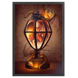 Huancan - Dragon In Candlelight - 40*60CM 14CT 2 Stamped Cross Stitch