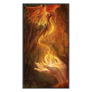 Huancan - Dragon In The Palm - 40*70CM 14CT 2 Stamped Cross Stitch