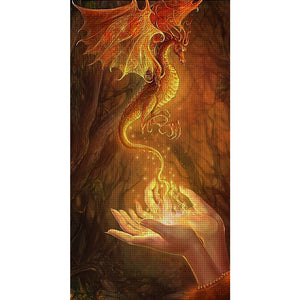 Huancan - Dragon In The Palm - 40*70CM 14CT 2 Stamped Cross Stitch